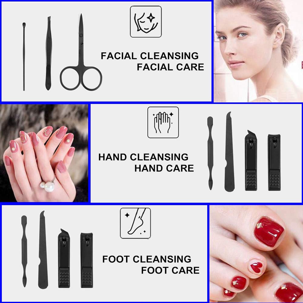 QURIPE 7pcs Manicure set, Nail Clippers Kit, Stainless Steel Manicure Kit, Nail Clipping Tools Portable Travel Grooming Kit, The Best Gift with Luxurious Case(Multicolor) - Image 2